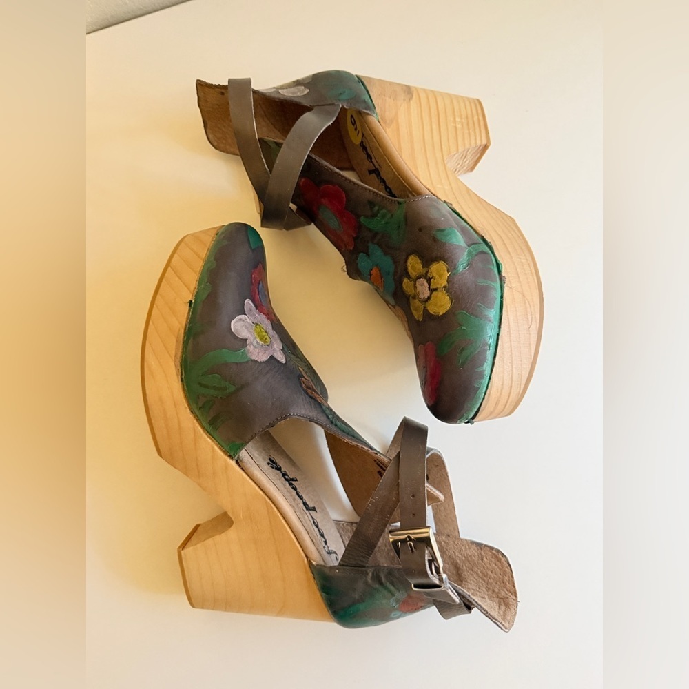 Free People Multicolor Floral Platform Mules 39.5 - Picture 6 of 16
